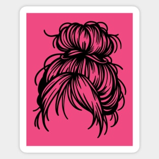 Messy Bun Hair Sticker